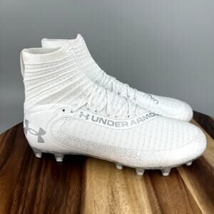 UA Highlight 2 MC Football Cleats White/ Silver Men's Size 9 3027303-100 NEW